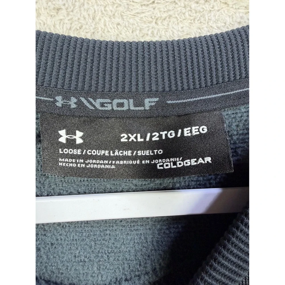 Under Armour Golf Crewneck Sweater Mens 2XL Grey ColdGear Storm Pullover 1360603